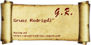 Grusz Rodrigó névjegykártya